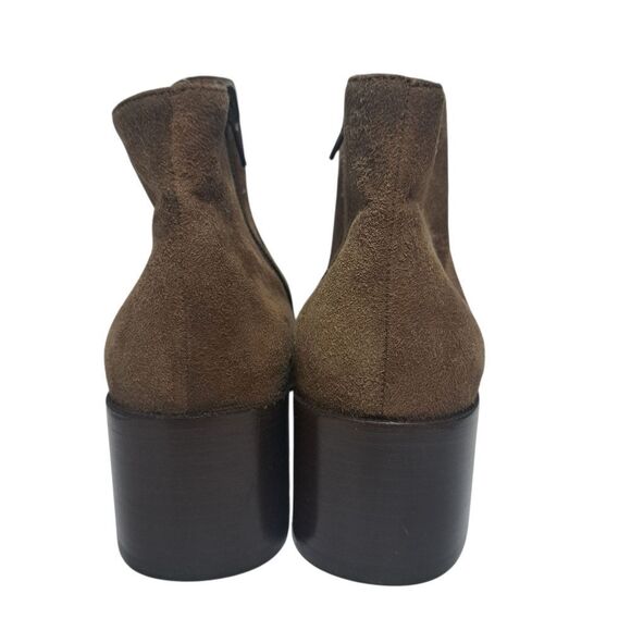 Bruno Magli Leather Suede Retro Ankle Block Heel Bootie Brown Size 8 - Picture 10 of 17